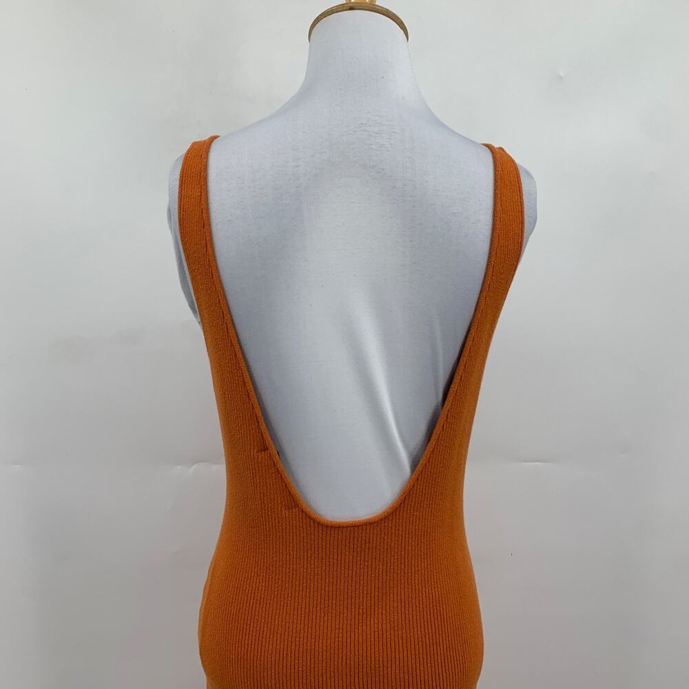 FP Beach Dress Womens M Medium Carrot Daniela Low Back Sweater Free People Midi - Picture 6 of 14